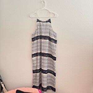 Corey Lynn Calter - White & Blue Dress W/ Diamond Pattern & Texture XL